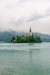 Bled, Slovenia - June 28, 2023: Beautiful Lake Bled in Slovenia.