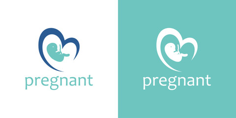 Pregnancy Icon Vector logo design template, pregnancy care logo
