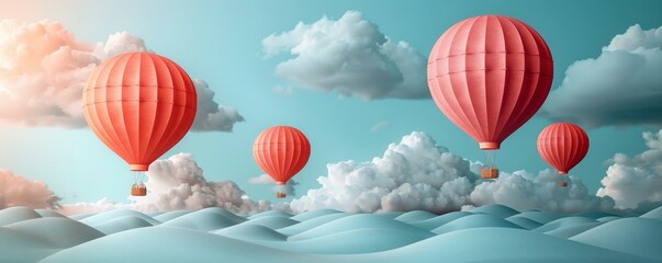 Floating success idea balloons carrying the weight of dreams skyward - obrazy, fototapety, plakaty