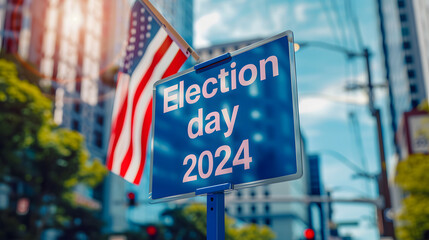 Election 2024, American Presidential Election 2024 in New York City. Presidential election, voting concept.