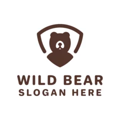 Fototapeten Big brown bear, funny predator. Brown bear portrait. Wild brown bear. Male bear. Bear face © Design