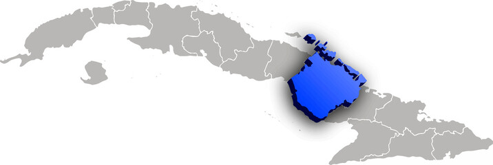 CAMAGUEY province of CUBA 3d isometric map