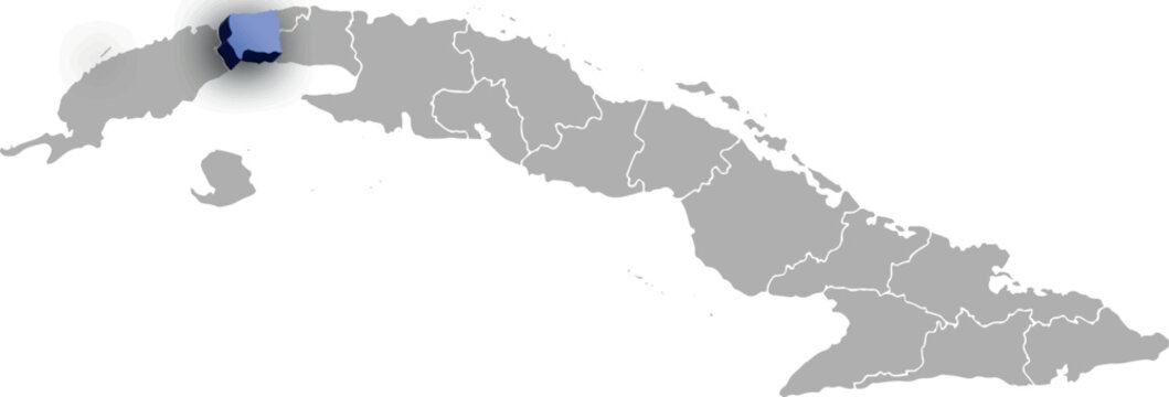 ARTEMISA province of CUBA 3d isometric map
