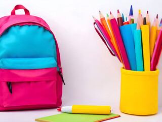 Fototapeta premium School backpack and accessories.