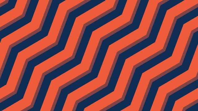 Abstract orange and blue oblique Zigzag Background. Cartoon animation of illustration background.