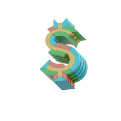 Colorful Geometry 3D Alphabet PNG Letters