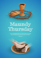 Maundy Thursday, Good or Holy Thursday color vector illustration