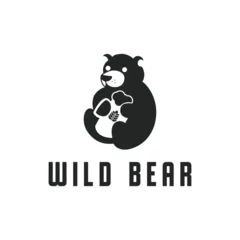 Fototapeten Big brown bear, funny predator. Brown bear portrait. Wild brown bear. Male bear. Bear face © Design