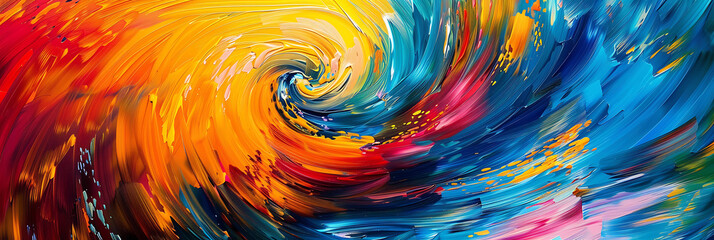 A whirlwind of vibrant colors spiraling into infinity, symbolizing the boundless energy and creativity of the universe