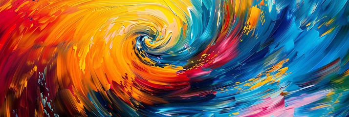 Fotobehang A whirlwind of vibrant colors spiraling into infinity, symbolizing the boundless energy and creativity of the universe © thisisforyou