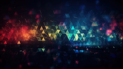 Abstract background with structure of neon triangles and technology style.