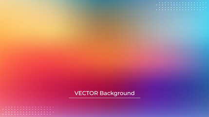 Smooth and blurry colorful gradient mesh background. Modern bright rainbow colors. Easy editable soft colored vector banner template. Premium quality