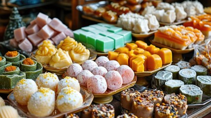 Array of Traditional Middle Eastern Sweets and Pastries