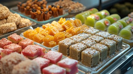 Array of Traditional Middle Eastern Sweets and Pastries