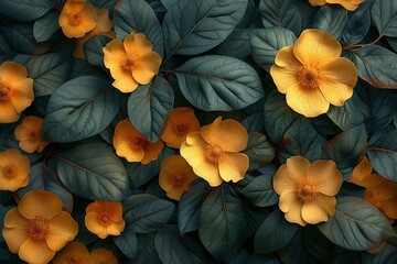 Floral wallpaper bold contrast and beautiful texture, background. AI generated, human enhanced