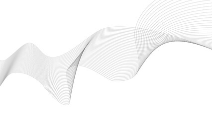 Fototapeta premium Abstract wavy grey stream element for design on transparent background isolated. Wavy white and grey lines background. Abstract business wave curve lines background.
