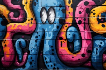 Graffiti art background. Colored