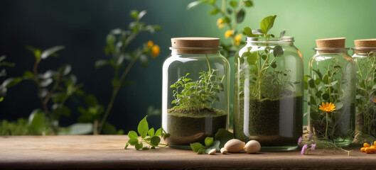 Herbal apothecary aesthetic. Jars
