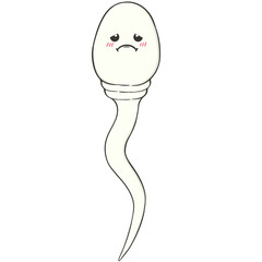 sad sperm cartoon character