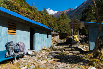 Beautiful Phaley Foley Village Community in Himalayan Landscape of Ghunsa, Kanchenjunga, Taplejung,...