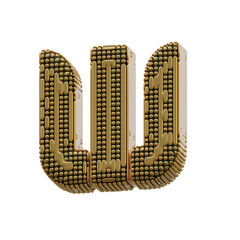 Futuristic Gold 3D Alphabet PNG Letters