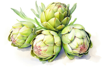 Obraz premium Raw Artichoke - A Healthy Delight, Bursting with Freshness and Flavor, on a Wooden Background
