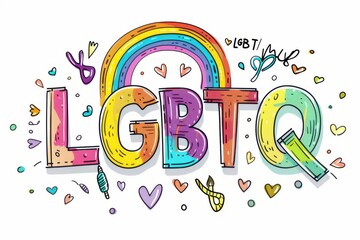 Fototapeta premium LGBTQ Pride bewitching. Rainbow lemon curry colorful labor movement diversity Flag. Gradient motley colored student LGBT rights parade festival lavender diverse gender illustration