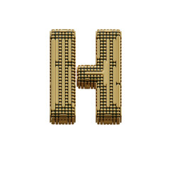Futuristic Gold 3D Alphabet PNG Letters