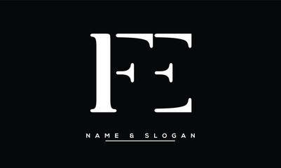 FE,  EF,  F, E  Abstract Letters  Logo  Monogram
