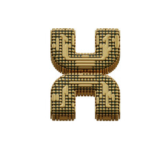 Futuristic Gold 3D Alphabet PNG Letters