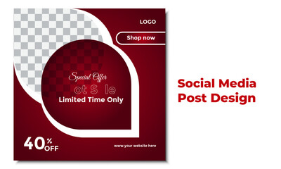 vector social media post for sale template design