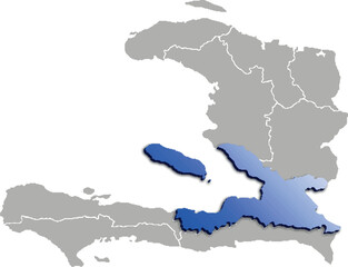 QUEST province of HAITI 3d isometric map