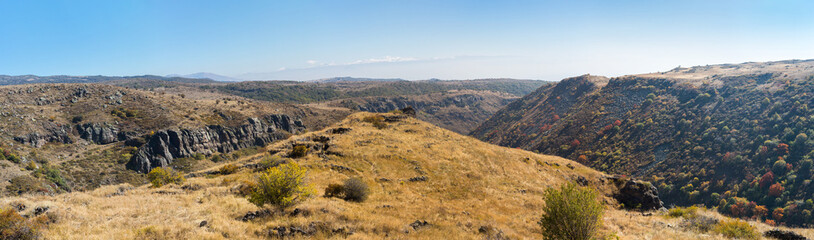 View of the mountains in the autumn