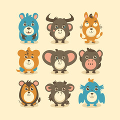 2d vector illustration for  learning cartoon character design for letters of the English language
