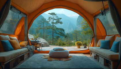 View from the Tent Over Beautiful Natural Surroundings