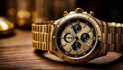 Timeless Elegance: Luxurious Gold Watch Close-up