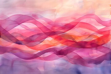 Enhancing the Symbolism of the Pink Ribbon with Watercolor Texture. Concept Symbolism, Pink Ribbon, Watercolor Texture, Enhancing