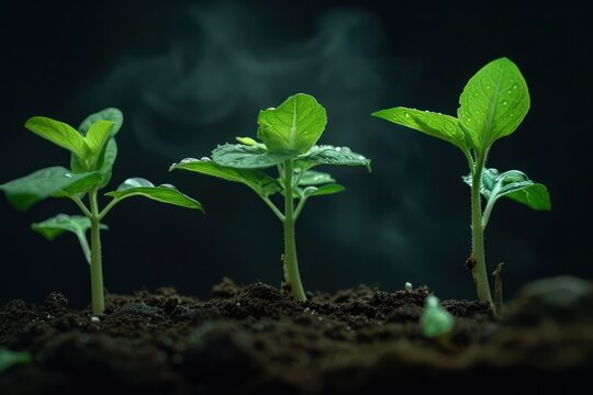 Illustrate the evolution of a plant from seed to fully grown