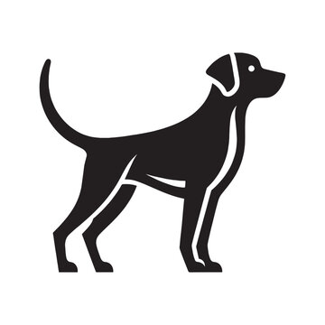 German Shorthaired Pointer.  Kurzhaar. Hunting dog. Simple black vector logo, icon