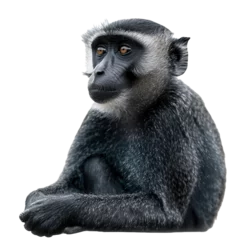 Poster A monkey facing camera on a transparent background. PNG format, This PNG file, with an isolated cutout object on a transparent background. © Dani Shah