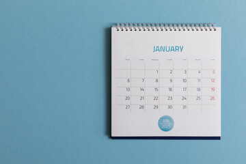 Date - month January 2025. Page of annual monthly calendar - January 2025