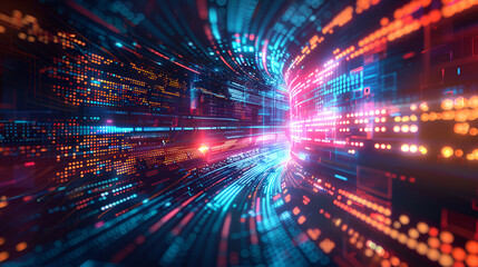 Futuristic Fusion: Exploring the Inner Realm of Supercomputers with neon glow marvel 