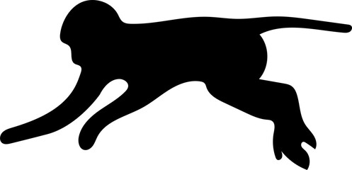 black monkey Silhouette png Vector Illustration. PNG on transparent background(png)

