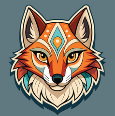 Fox head illustration vector design