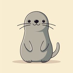 Cartoon cute minimal seal.