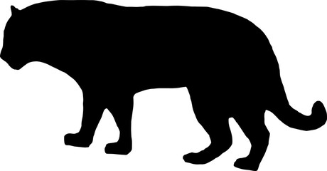 black leopard Silhouette png Vector Illustration. PNG on transparent background(png)