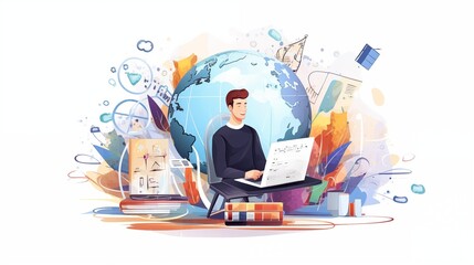 professional person working on laptop
