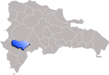 BAHORUCO DEPARTMENT MAP STATE OF Dominican Republic 3D ISOMETRIC MAP