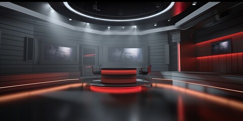 minimalistic design A empty television studio with electronic device