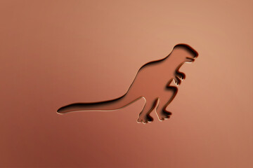 Cute 3d orange prehistorical animal shape logo design.